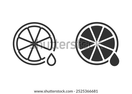 Lemon juice icon. Filled and lined lemon juice icon vector. The flat spa wellness concept includes lemon juice, fruit, and lemon icons. Vector illustration