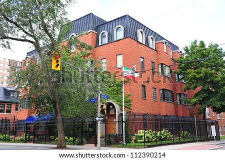 OTTAWA, CANADA - SEP 7: The Canadian Government closed its Embassy in Iran and expelled all remaining Iranian Diplomats from the Iranian Embassy on Metcalfe St, pictured here, Sept 7, 2012 in Ottawa.