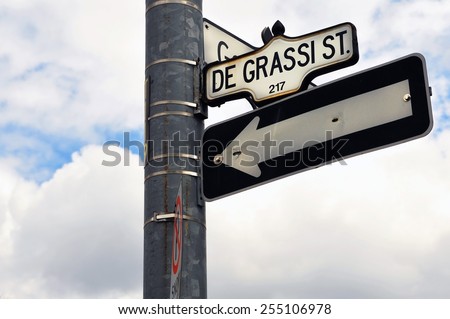 The internationally  popular Canadian TV franchise now known simply as Degrassi started out as The Kids of Degrassi Street.  This is the street sign for the street in Toronto.