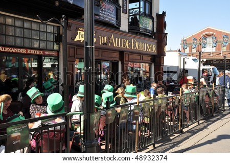 OTTAWA, CANADA - MARCH 17: Unusually warm weather for time of year allows people to sit outside to celebrate St. Patrick\'s Day March 17, 2010 in Ottawa, Ontario.