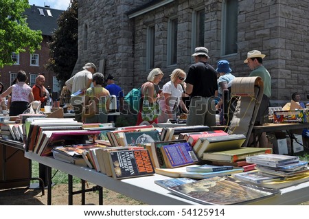 OTTAWA, CANADA MAY 29:   Thousands of people gather at the annual Glebe neighborhood garage sale which takes place for several blocks in the Glebe area of Ottawa, Ontario May 29, 2010.