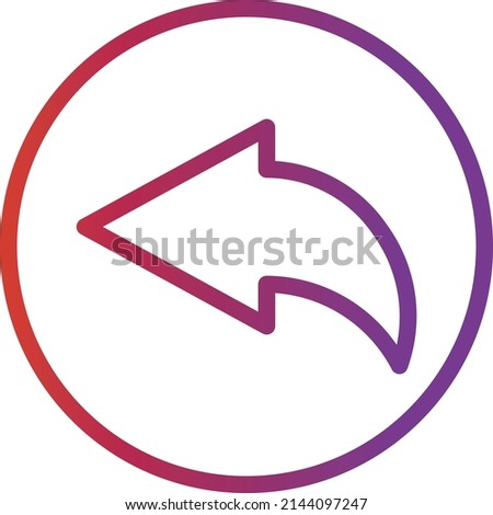 UI pref backward icon or illustration vector graphic with outline style, rounded, circle, purple, red. suitable for ui, ux, web, and applications.