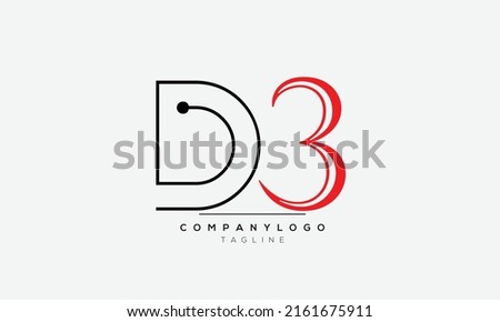 Alphabet letters Initials logo D3