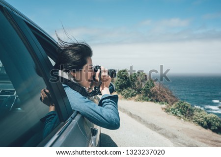 Similar – Image, Stock Photo Car Drives along One Lane Road in Jungle with Waterfall