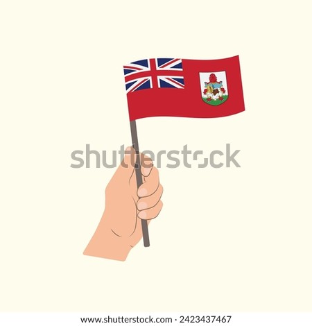 Flag of Bermuda, Hand Holding flag