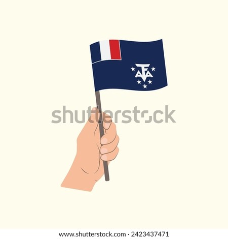 Flag of French Southern and Antarctic Lands, Hand Holding flag