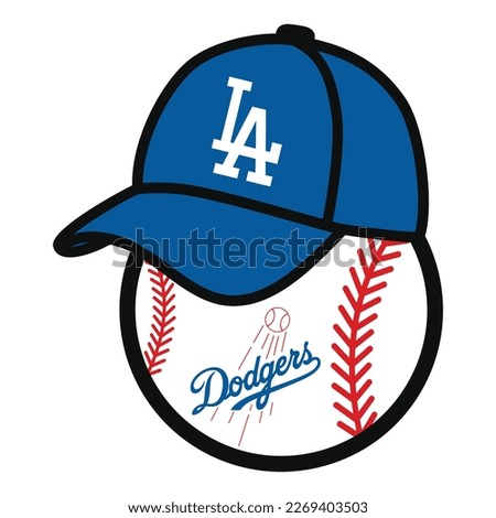 Los Angeles Dodgers, hat over the ball, Vector