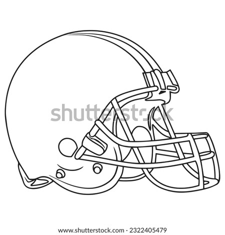 Football Helmet Vector v1, American Sport, Black Silhouette Cut File, outline