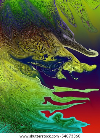 Colorful artwork made from distorted photograph non figurative.
