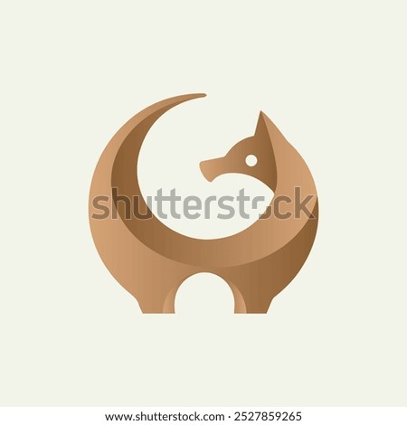 Simple weasel logo with a brown gradient