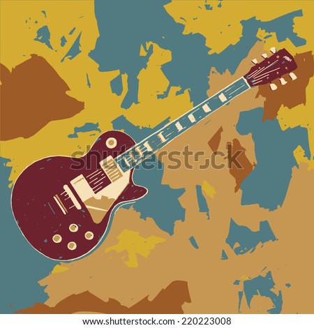 Electric guitar vector graphic illustration 