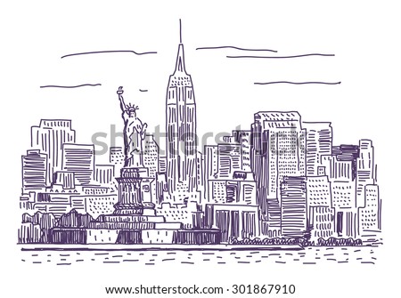 New York vector drawing