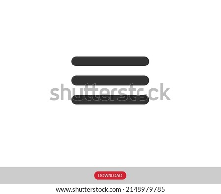 Menu Icon in trendy flat style isolated on white background, for your web site design, app, logo, UI. Vector illustration, EPS 10.