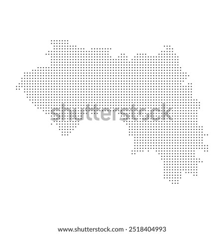 Dotted vector map of Guinea. Halftone Texture Maps Guinea Country.