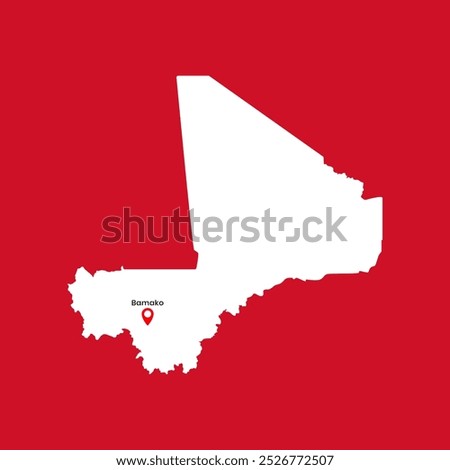 Mali Map Africa Countries Icon Logo Template Illustration Design Vector with Red Color