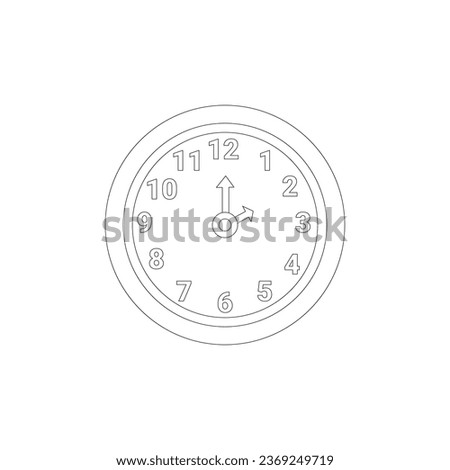Clock Coloring page vector line art for book and drawing.