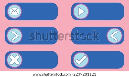 Arrows, Email, At, Check, X Mark, Set of Social Media UI Illustrations, Swipe Widgets Collection, Retro 80s 90s Aesthetic Labels, Set of Inside Sliders in Y2K Style