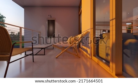 Similar – Image, Stock Photo Minimalist balcony door with shiny knob