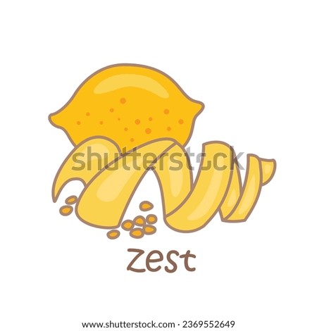 Alphabet Z For Zest Vocabulary School Lesson Cartoon Illustration vector Clipart Sticker