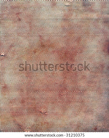 Grunge background of tattered tarpaulin with bleach spots.