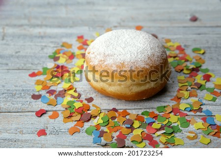 Jelly Donut and Confetti decorstion at a child\'s birthday party