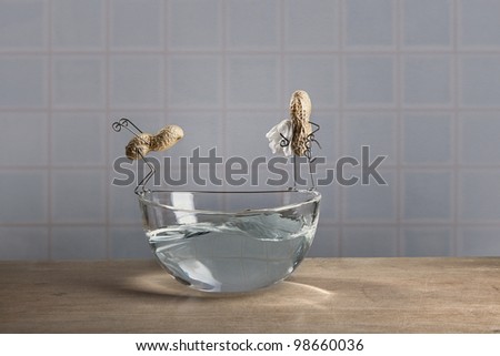 Simple Things Series - Two Peanuts going to swim