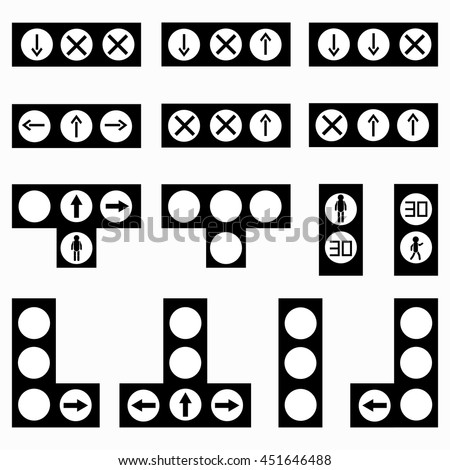 traffic lights collection of abstract symbols