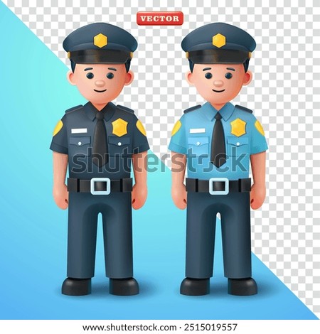 Police, 3d vector. Suitable for design elements