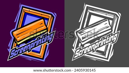 screen printing silk screenprinting logo emblem badge vector illustration