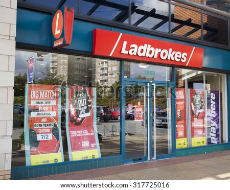 LEEDS, UK - 15 SEPTEMBER 2015. Ladbrokes betting shop in Seacroft, Leeds