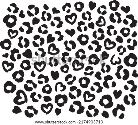 Cheetah Heart Print Pattern Vector Seamless Leopard Heart Print 