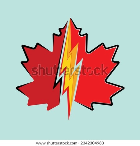 Maple leaf with thunder logo, Maple leaf logo with thunder, very clear and clean suitable for any esport or sports logo.  Also suitable for fashion brands or t-shirt prints.