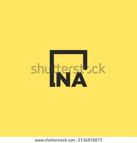 NA initial monogram logo with square style design