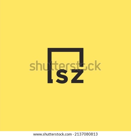 SZ initial monogram logo with square style design Stock fotó © 