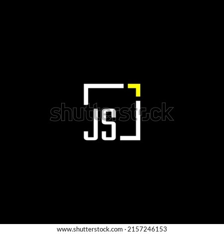 JS initial monogram logo with square style design