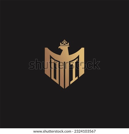 OI initial monogram logo for eagle  crown image vector design