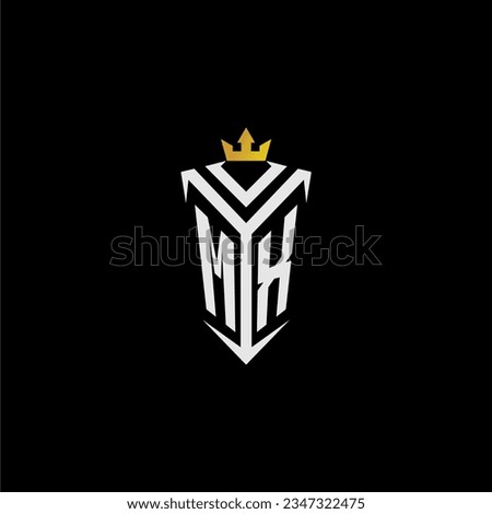 MX monogram logo initial for shield  crown style design