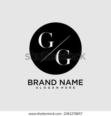 GG initial monogram logo with circle style dsign