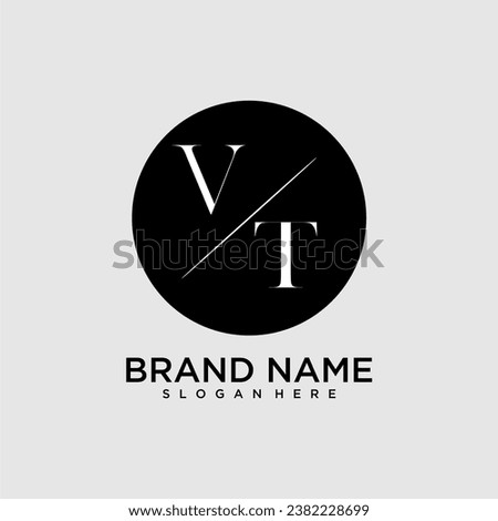 VT initial monogram logo with circle style dsign