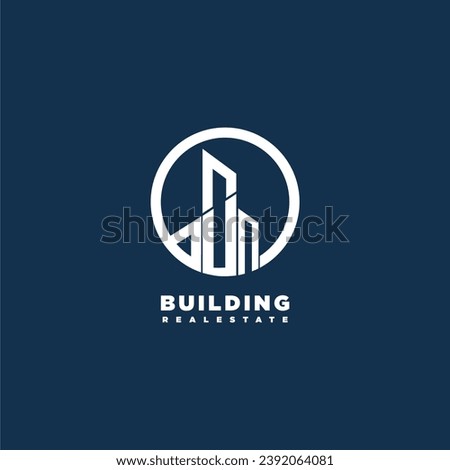 UN initial monogram building logo for real estate with creative circle style design