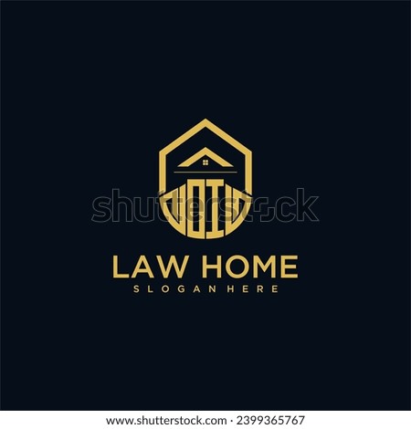 OI monogram initial logo for lawhome with shape home design