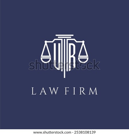 UR initial monogram for lawfirm logo with scales vector image