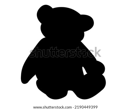 cartoon teddy bear silhouette vector design, simple flat style with isolated on white background. eps10. 