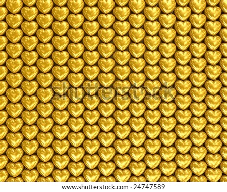 Gold hearts background