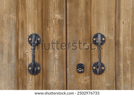 Similar – Image, Stock Photo Wooden gate close up in evening sun