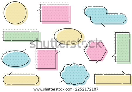 Speech bubble illustration with polka dot pattern