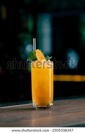 Similar – Foto Bild Cocktail mit frischen Orangen und Pfefferminze in einem Glas