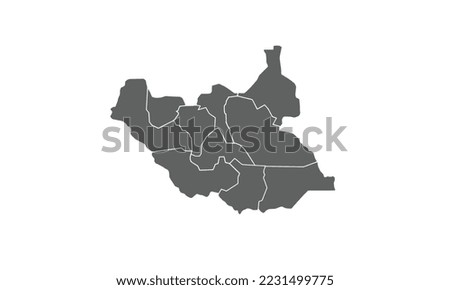 South Sudan map isolated on white background.for annual infographics report website layout.