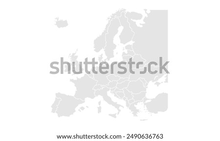 Europe map Grayscale,isolated on white background for website layouts,background,education, precise,customizable,Travel worldwide,map silhouette backdrop,earth geography, political,reports.