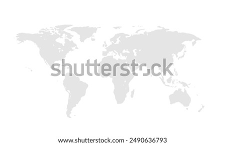 World map Grayscale,isolated on white background for website layouts,background,education, precise,customizable,Travel worldwide,map silhouette backdrop,earth geography, political,reports.